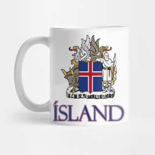 Iceland - Coat of Arms Design (Icelandic Text) Mug